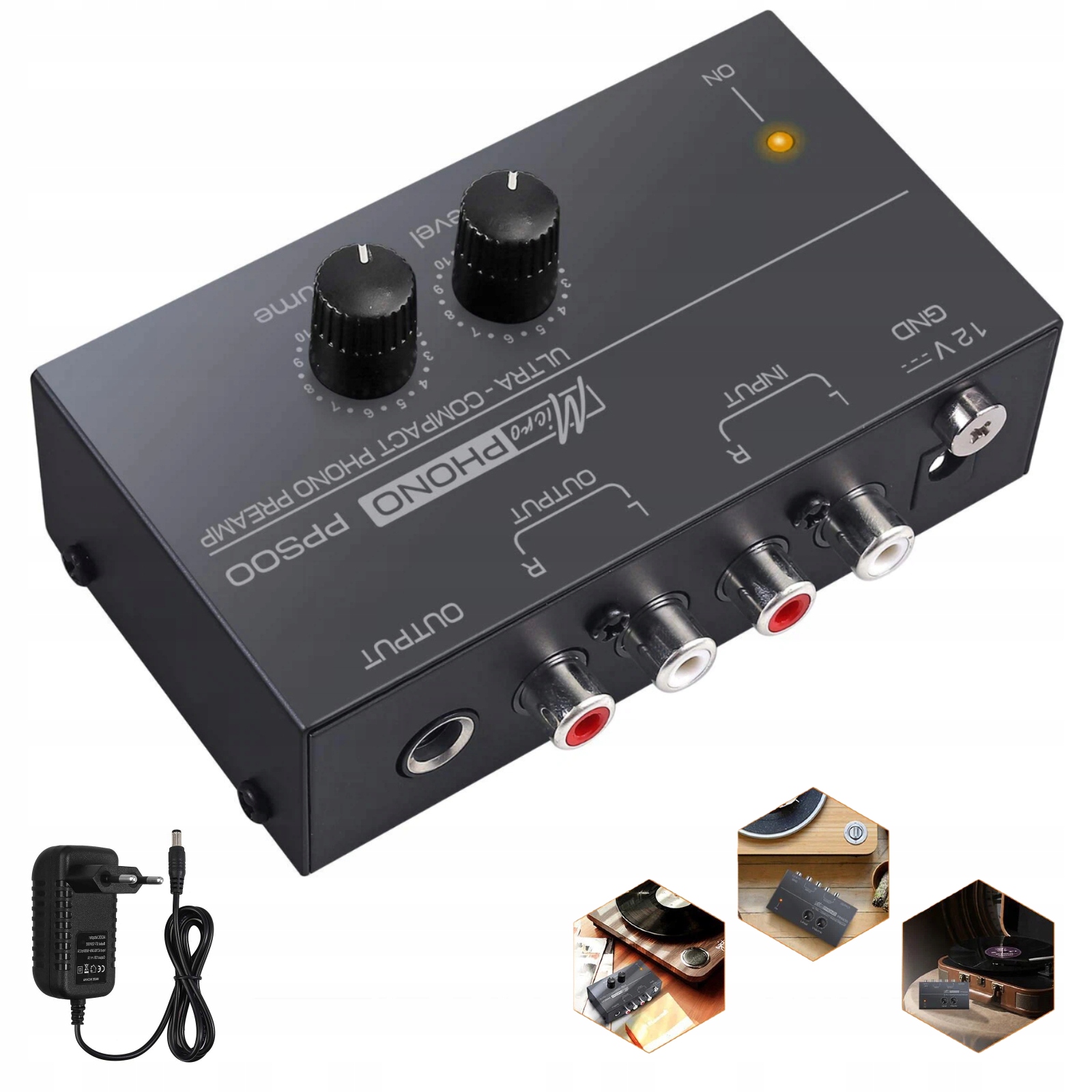 Audio Gramofonový Předzesilovač Rca Napájecí Adaptér DC 12V