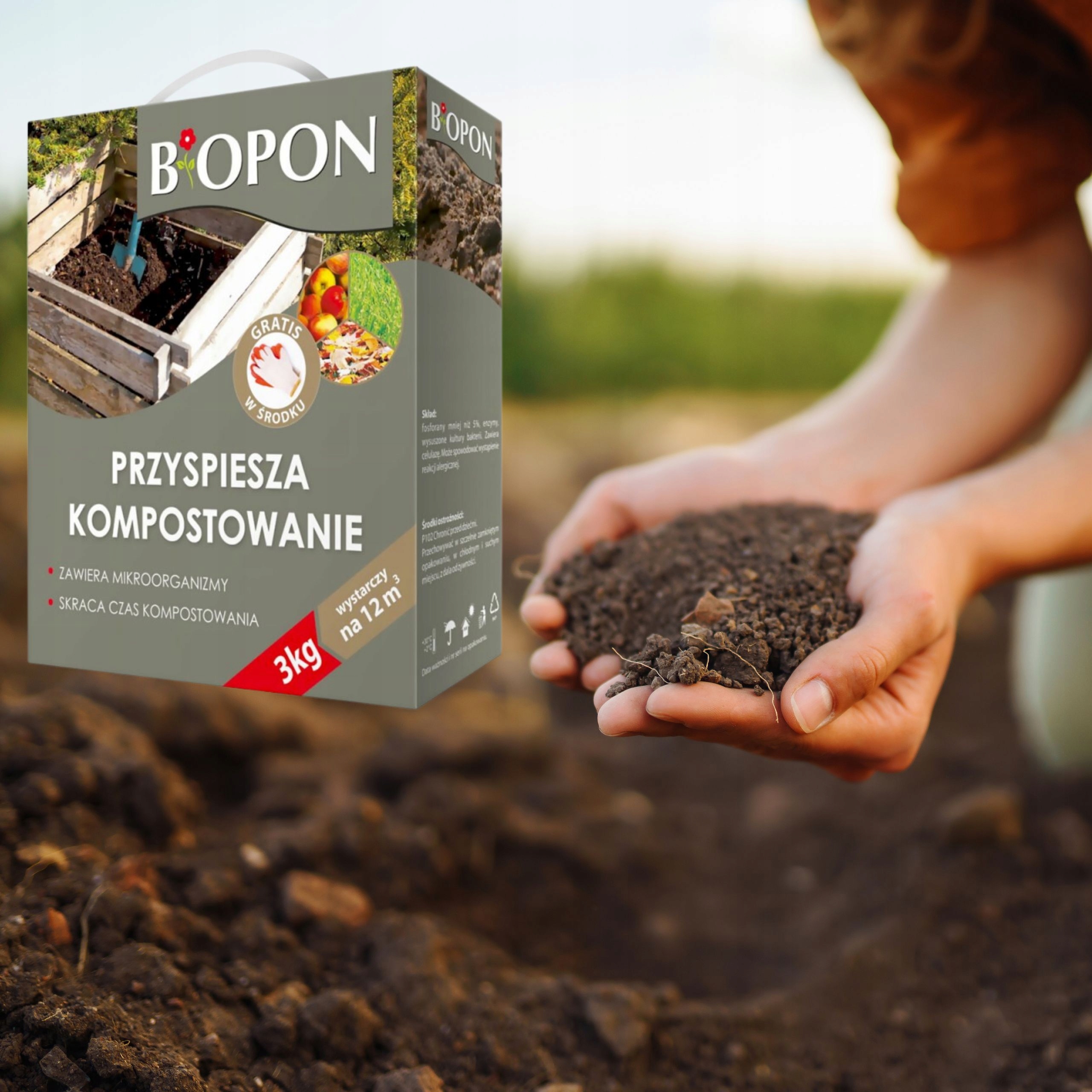 BIOPON PREPARAT PRZYŚPIESZAJĄCY KOMPOSTOWANIE 3KG SKRACA CZAS ROZKŁADU Kod producenta 1242