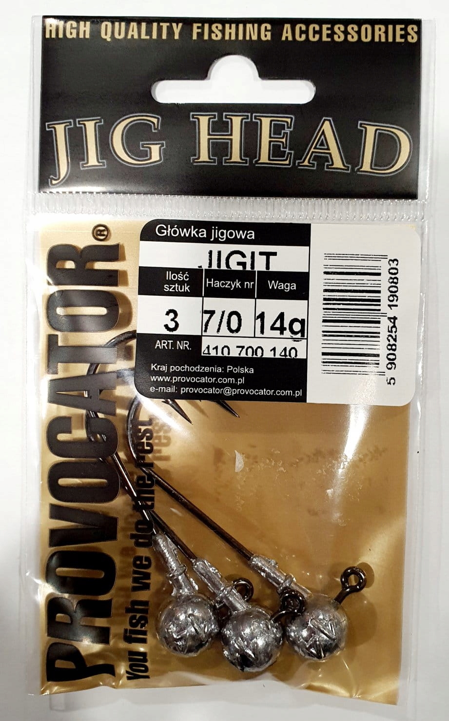 Główka Jigowa Provocator hak nr 7/0 waga 14g opak. 3szt