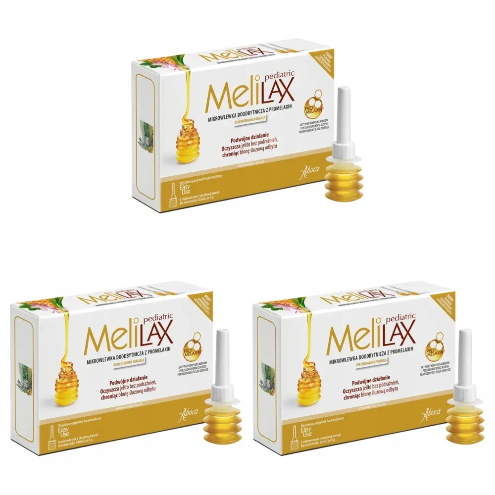 3x Aboca Melilax Pediatric, 6 mikrowlewek doodbytniczych po 5 g