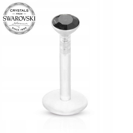 

Labret z kryształkiem Swarovski 1,2/8/2 czarny