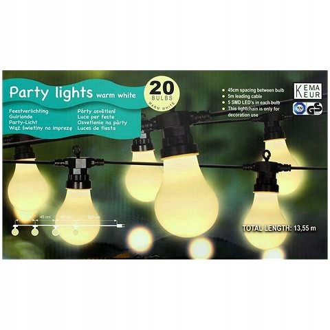 

Girlanda Ogrodowa 230V 13,5m Biały Mleczny