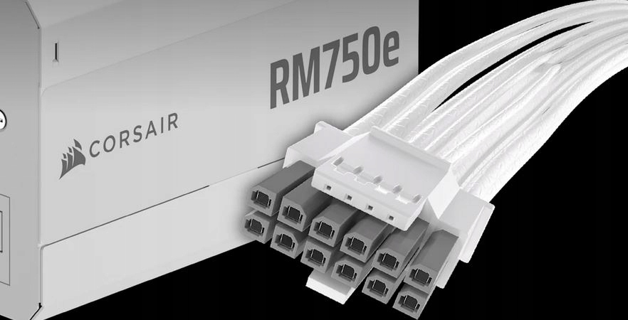 CORSAIR RM750e White, 750 Watt, Cybenetics Gold Certified, Fully Modular — 7