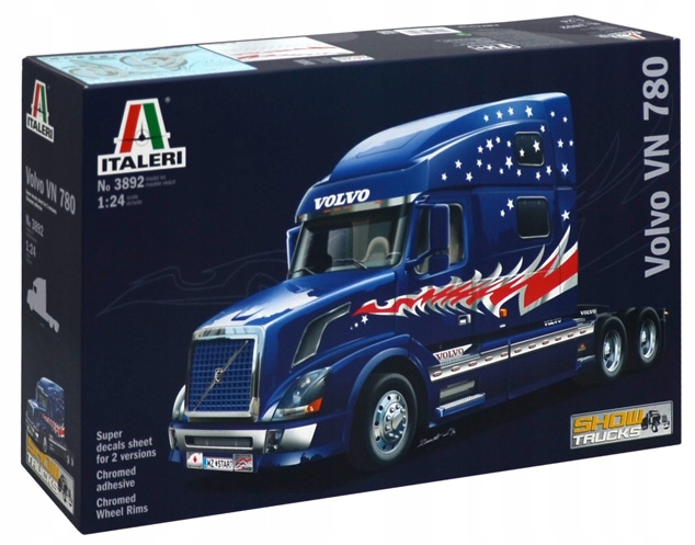 Italeri 3892 Volvo Vn 780 Car Scale 1/24 Hobby Plastic Kit New
