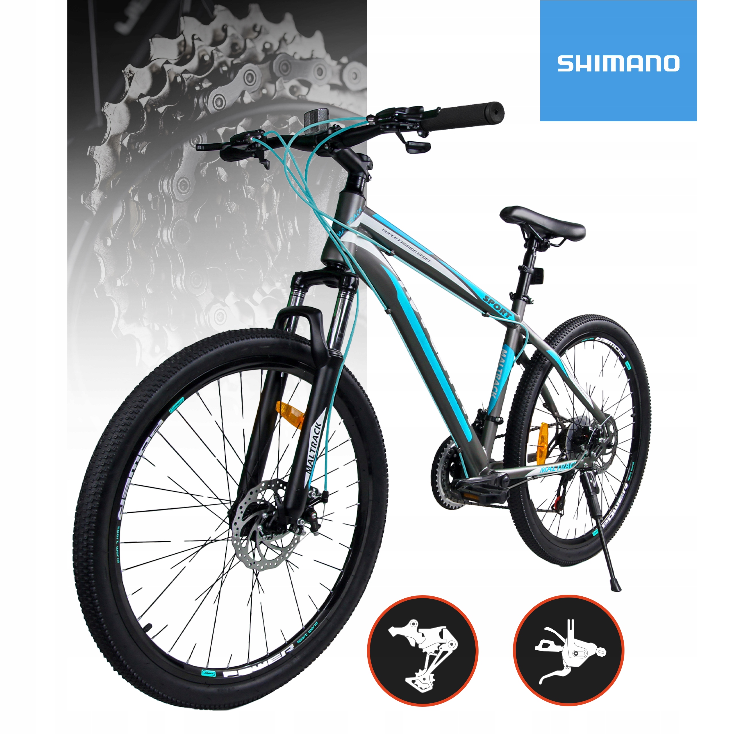 ROWER GÓRSKI MTB 26 SHIMANO 21 BIEGÓW SHIMANO 2xTarcze RAMA 18" KOŁA 26" Kod producenta 110982