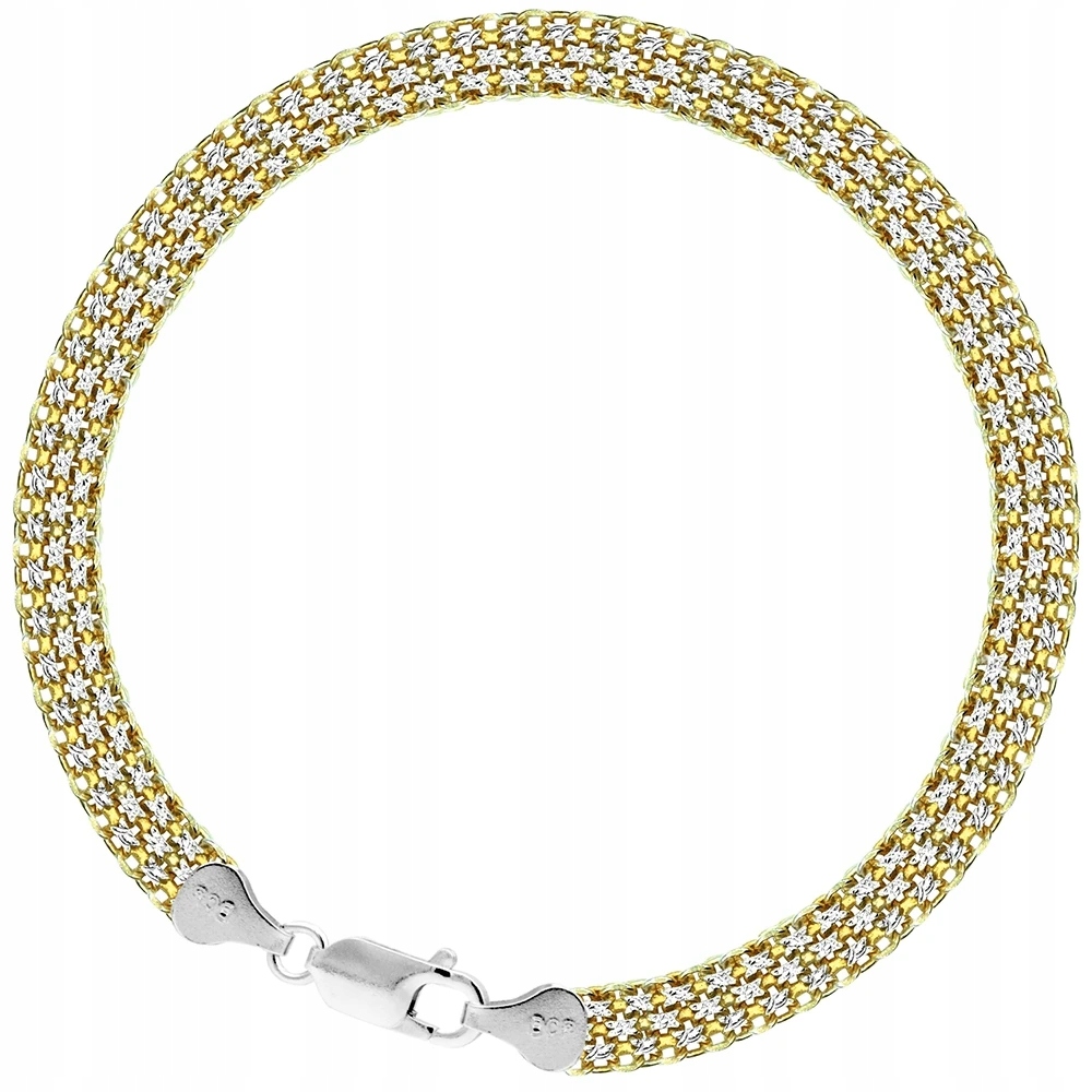 Pozlacený Náramek Bismarck Stříbro 925 Délka 19,5 cm Jako Dárek