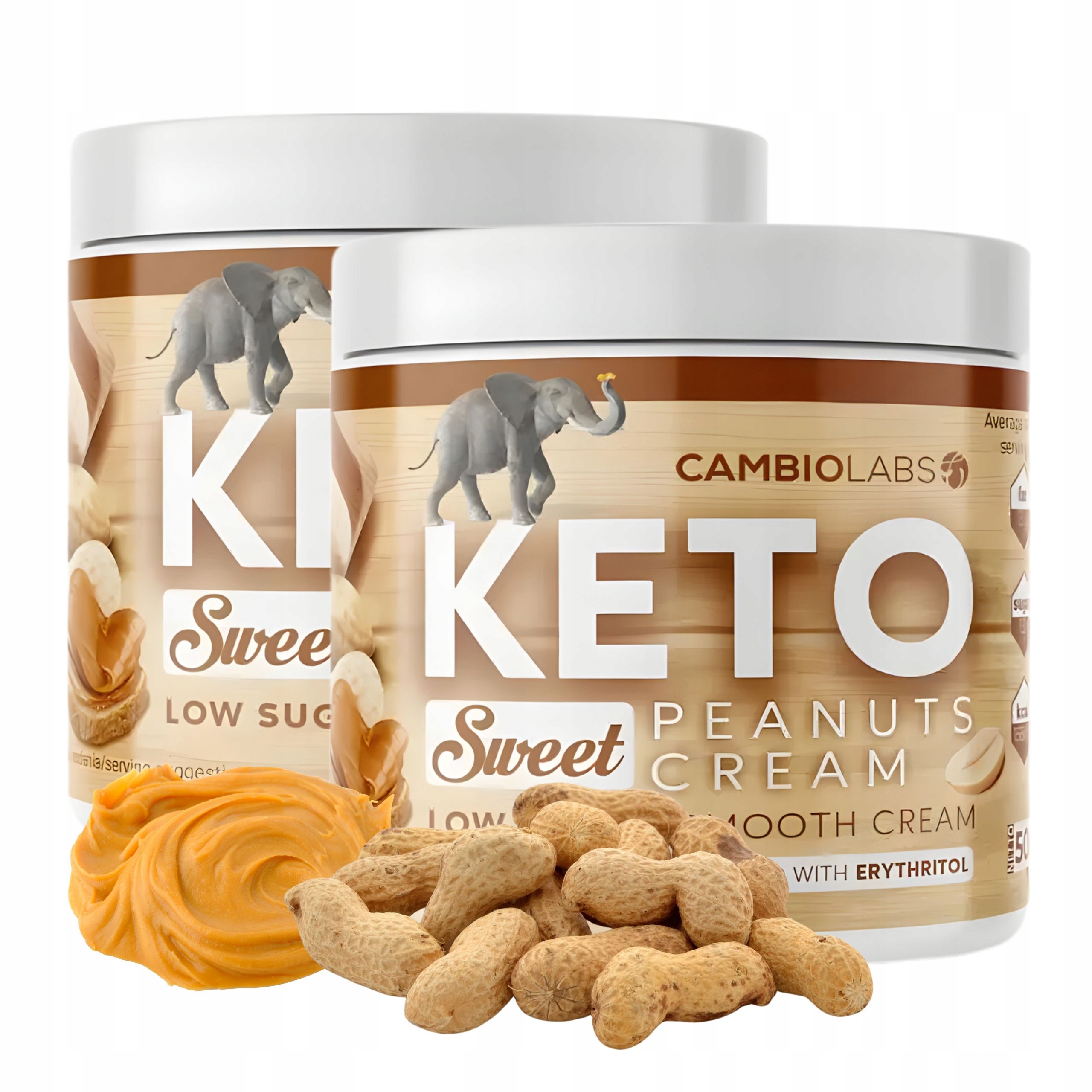 Levně Keto Ořechový Krém Bez Curku Sladký arašídový krém 2 x 500 g