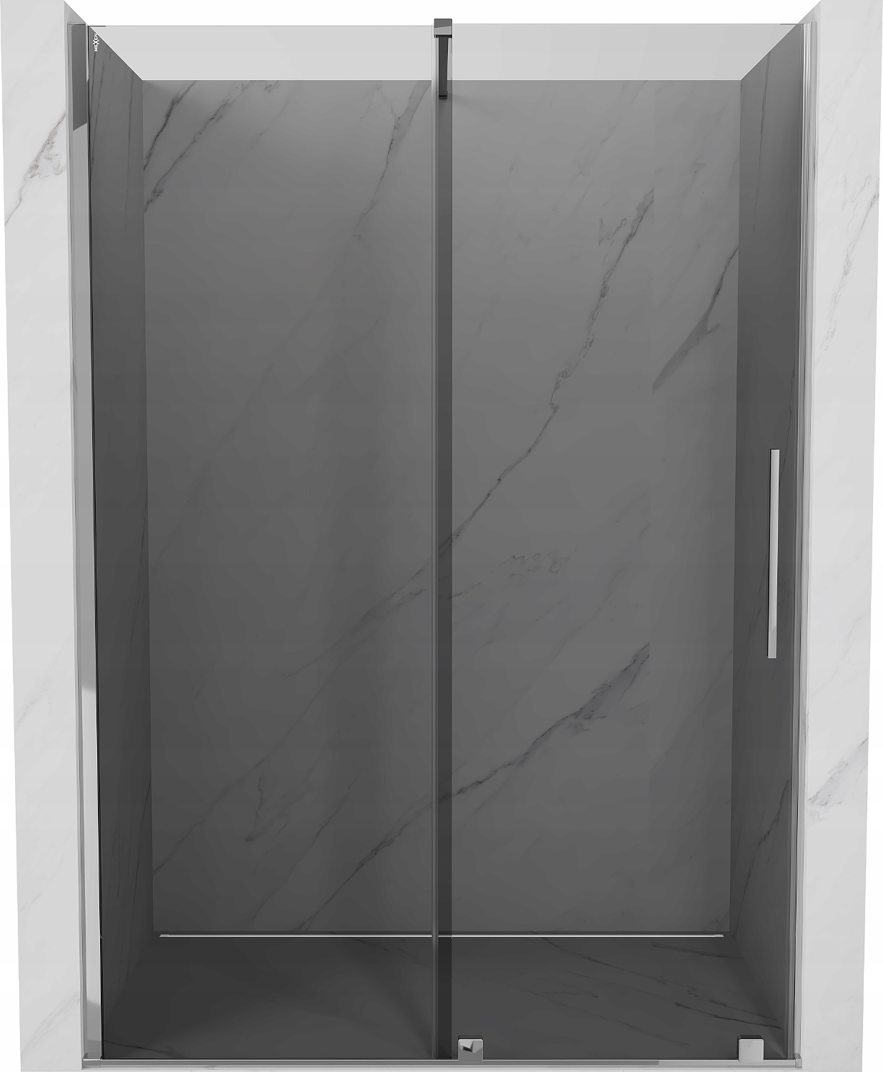 Mexen Velar 160 cm posuvné dveře, grafit, chrom, tvrzené sklo