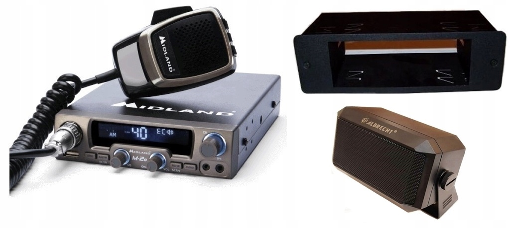 NOWOCZESNE RADIO CB MIDLAND M20 M-20 USB WTYK ZAP + KIESZEŃ + GŁOŚNIK CB250