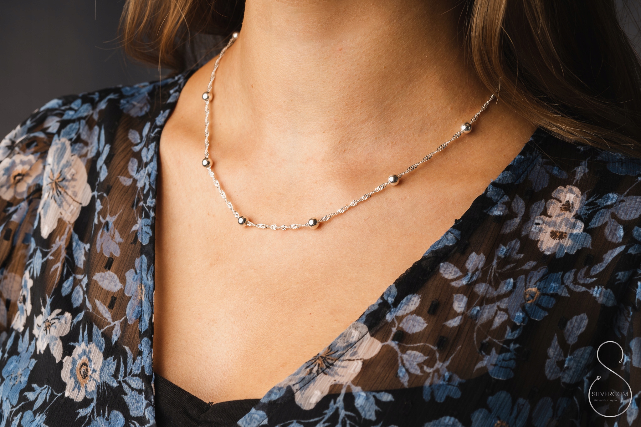 Stříbrný Řetízek Ag 925 Singapur Kudrnatý Kuličky Tlustý 45 CM Jako Dárek