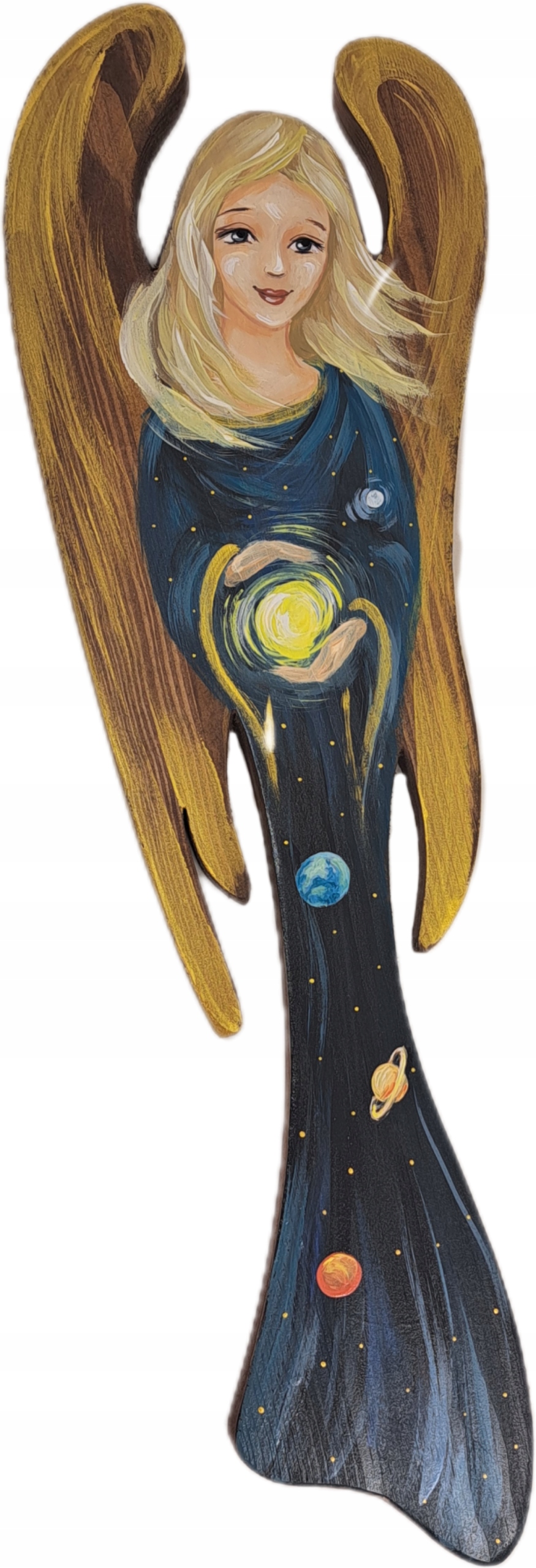 OBRAZ Drewniany Duży Anioł Hand Made Malowany Szerokość produktu 25 cm