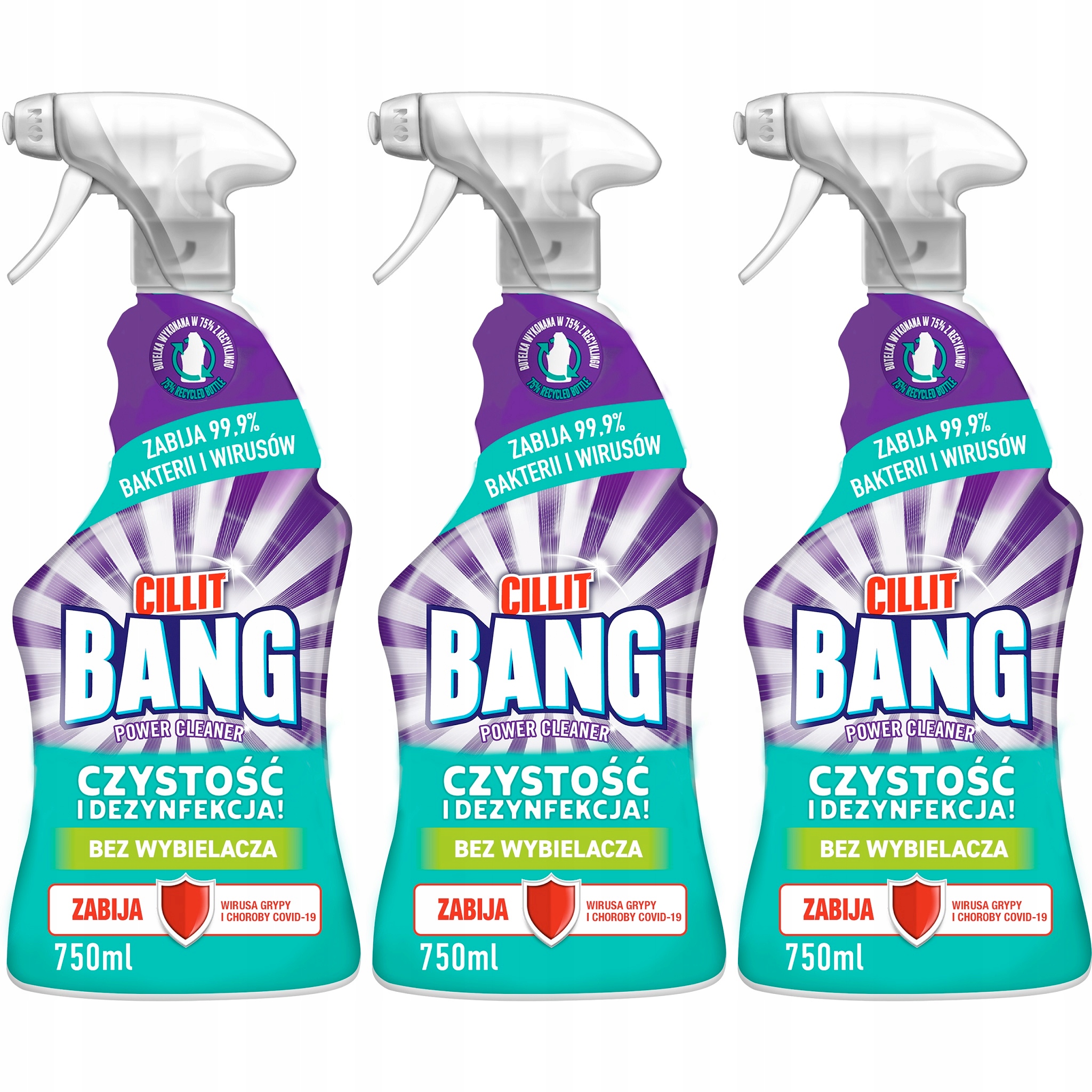 Cillit Bang Spray czystość i dezynfekcja 750 ml *3 12902506299 - Allegro.pl