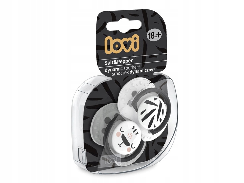 Smoczek LOVI Salt&Pepper 18 m+ Szary 2 sztuki Marka Lovi