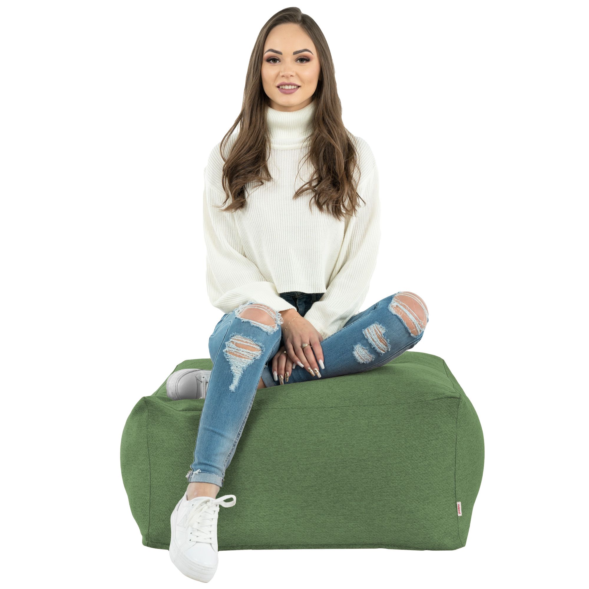 Taburet Recykling na sezení Stolek křeslo Zelený