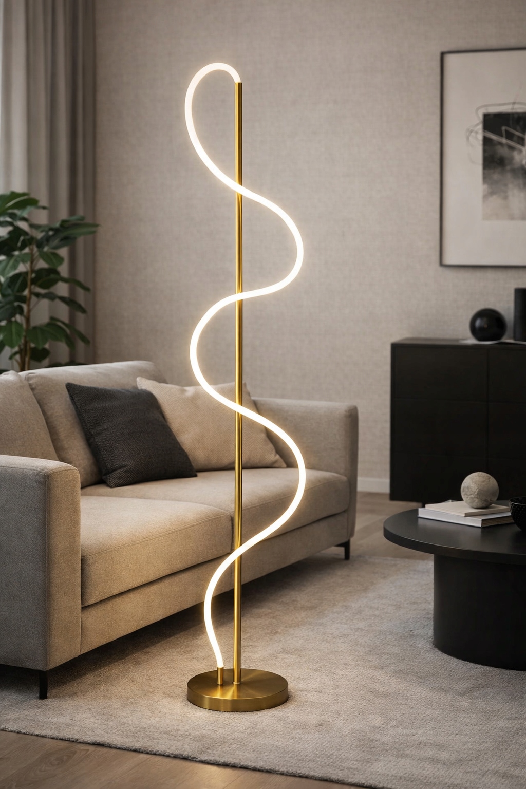 NOWOCZESNA LAMPA STOJĄCA PODŁOGOWA LED DO SALONU SYPIALNI DESIGNERSKA