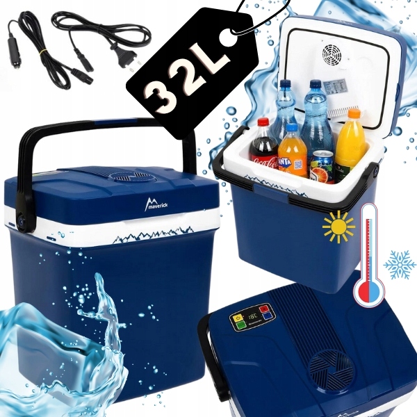 Cestovní Turistická Lednička Pikniková Elektrická Do Auta Topení 32 L Granátová