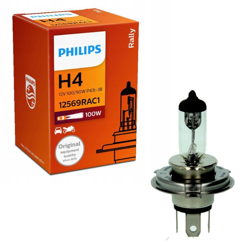 

Żarówka Philips H4 12V 100/90W P-43T Rally 1szt