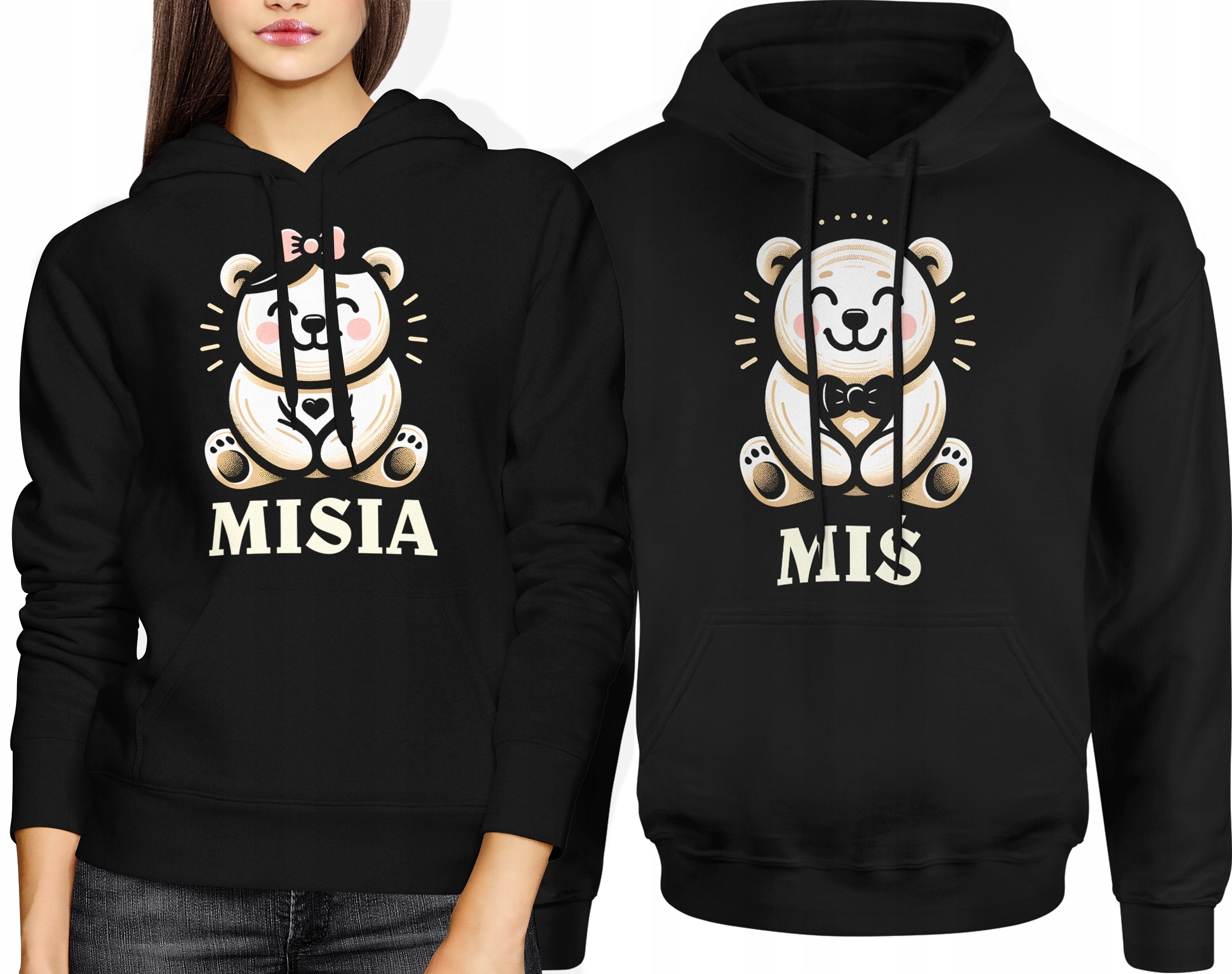 Mikiny Pro Páry Dárek K Valentýnu Medvídek S Medvídkem Pro Zamilované XL