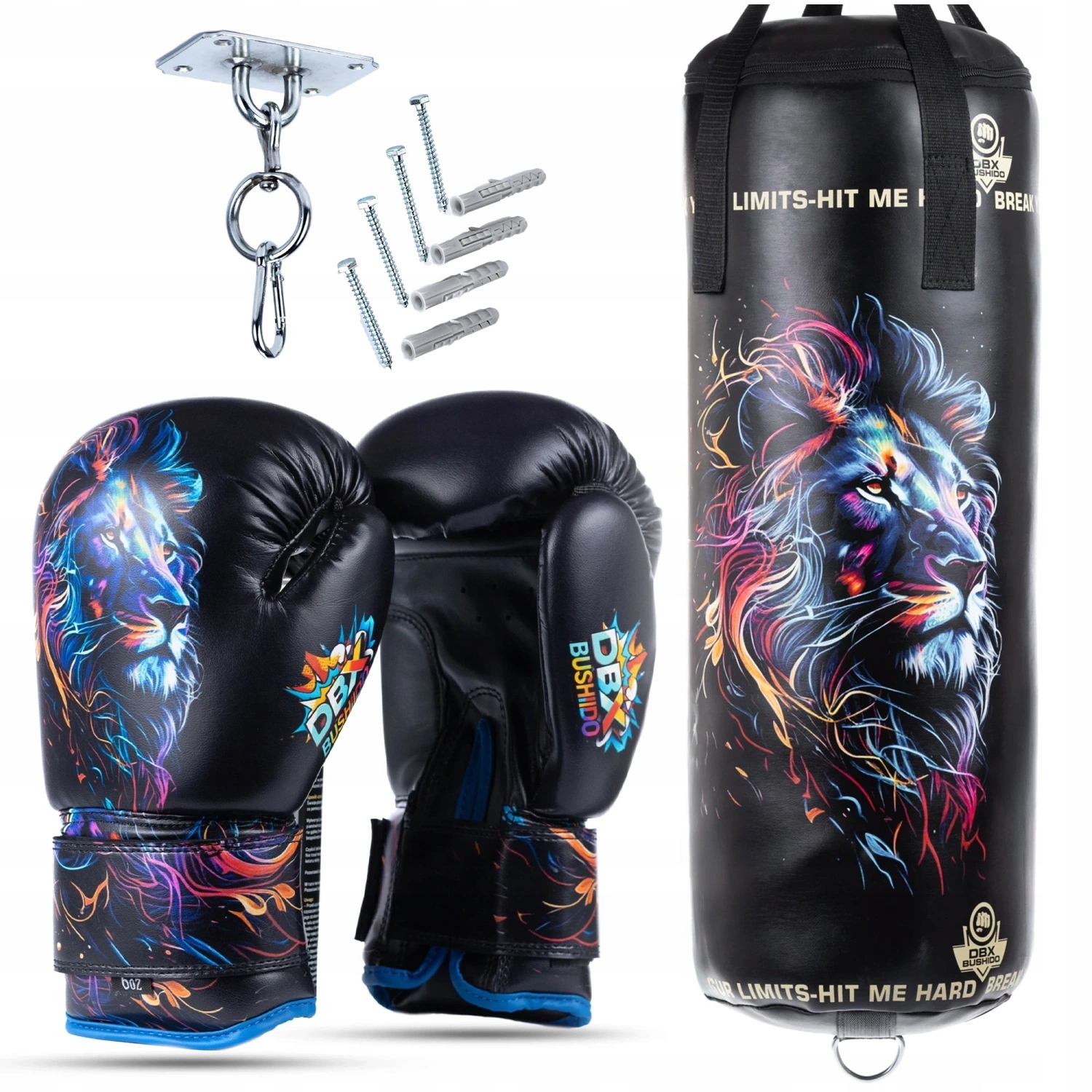 Kompletny Zestaw Do Boksu Worek 75 CM Rękawice Dla Dzieci 6 Oz Dbx Bushido