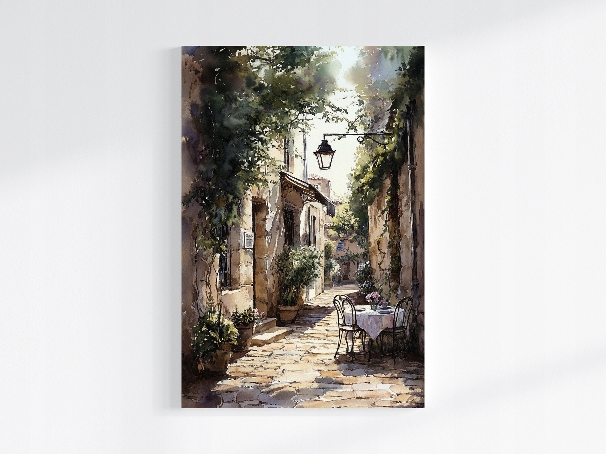 Obraz Na Plátně Canvas Město Jižní Ulička Bruk Domy Kavárna 80x120