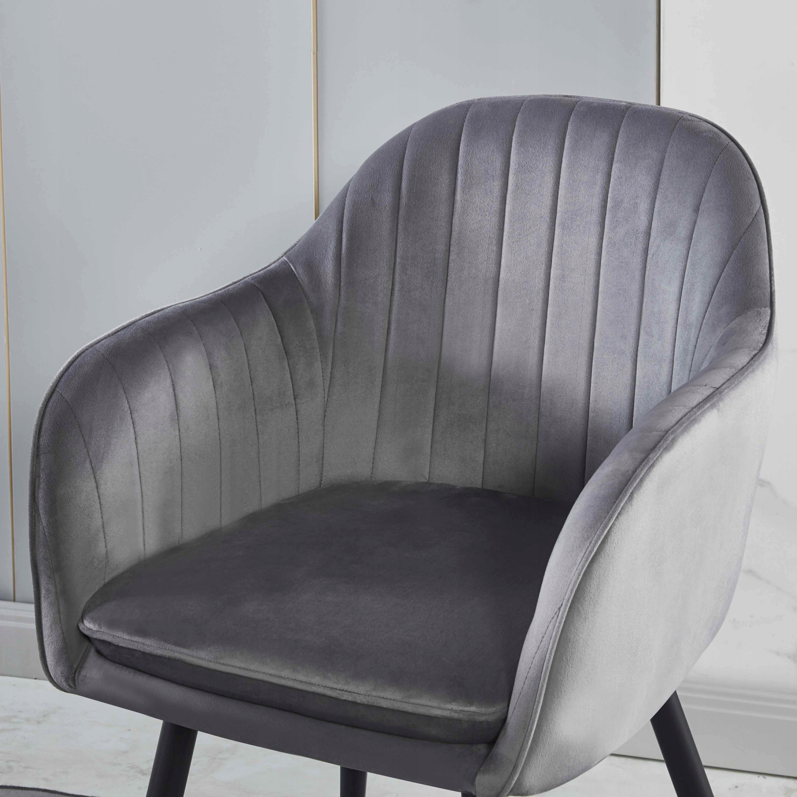 KRZESŁO TAPICEROWANE WELUROWE VELVET SZARE 813 DO SALONU JADALNI KUCHNI Kod producenta Welurowe tapicerowane 813 - szare