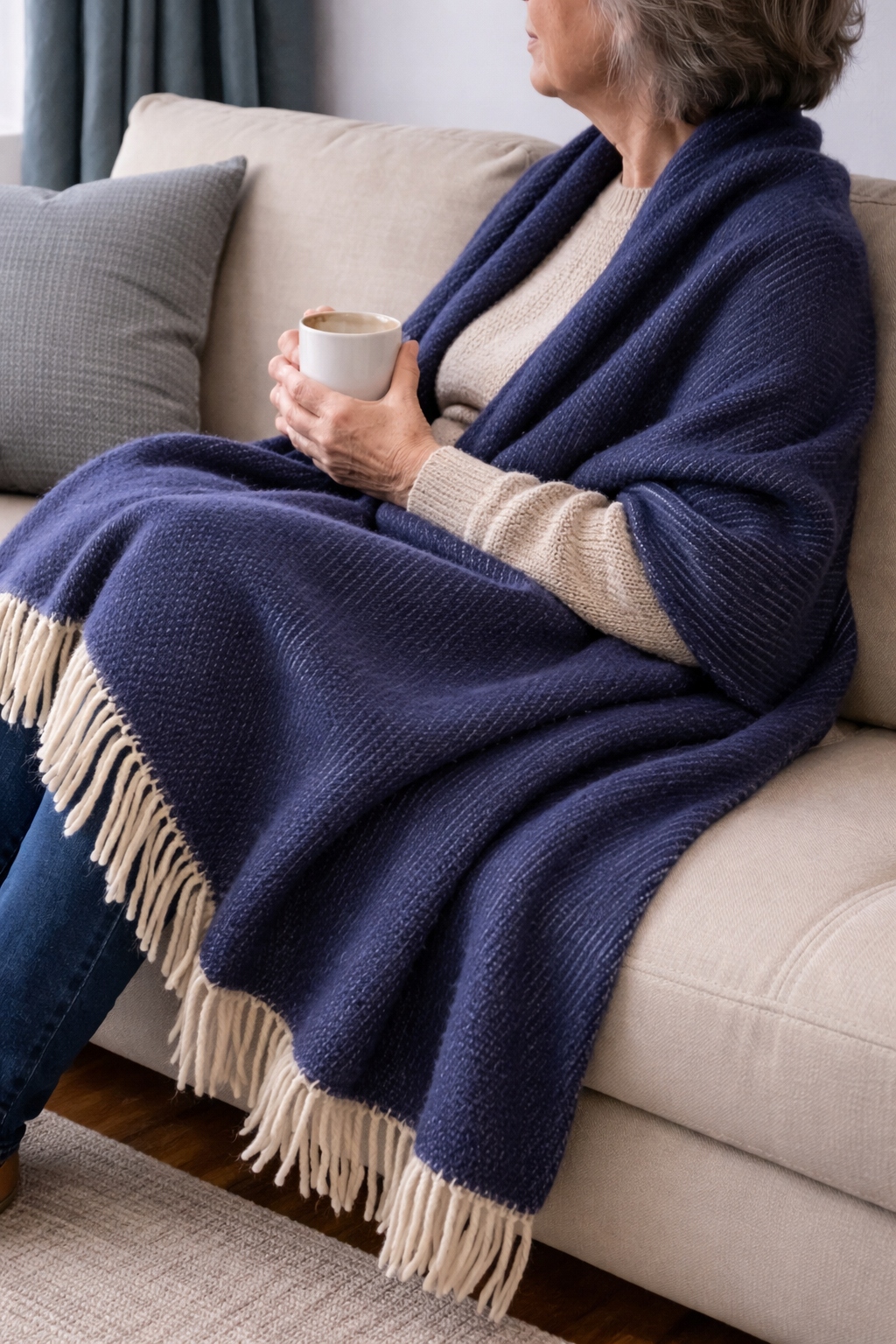 Vlněná Deka, přehoz na postel, teplá deka na pohovku ze 100% vlny Merino Wool