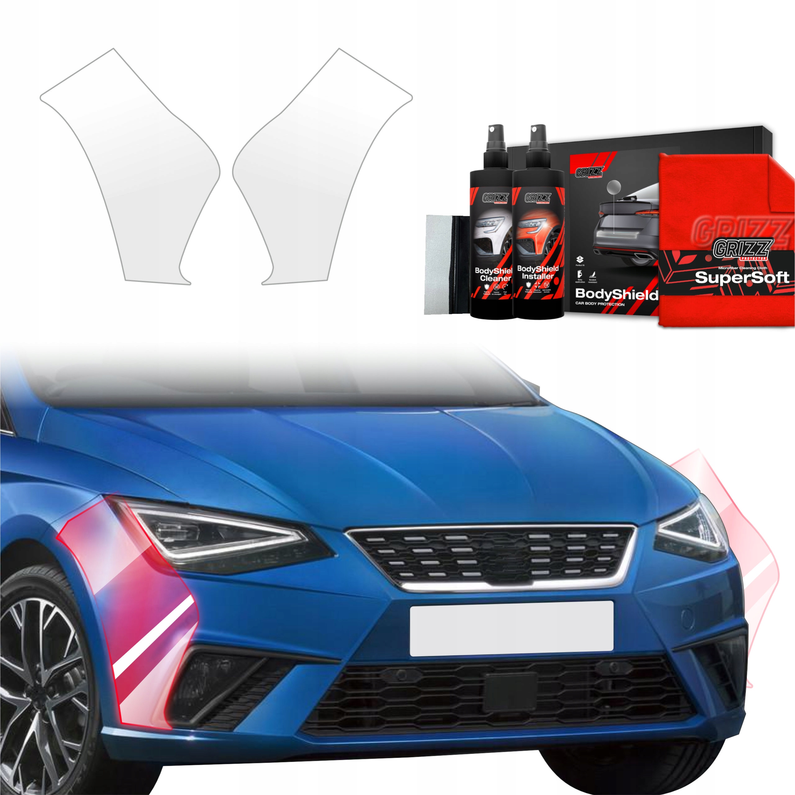 2v1 Fólie na nárazník Ppf pro Seat Ibiza (2021-2025) Grizz