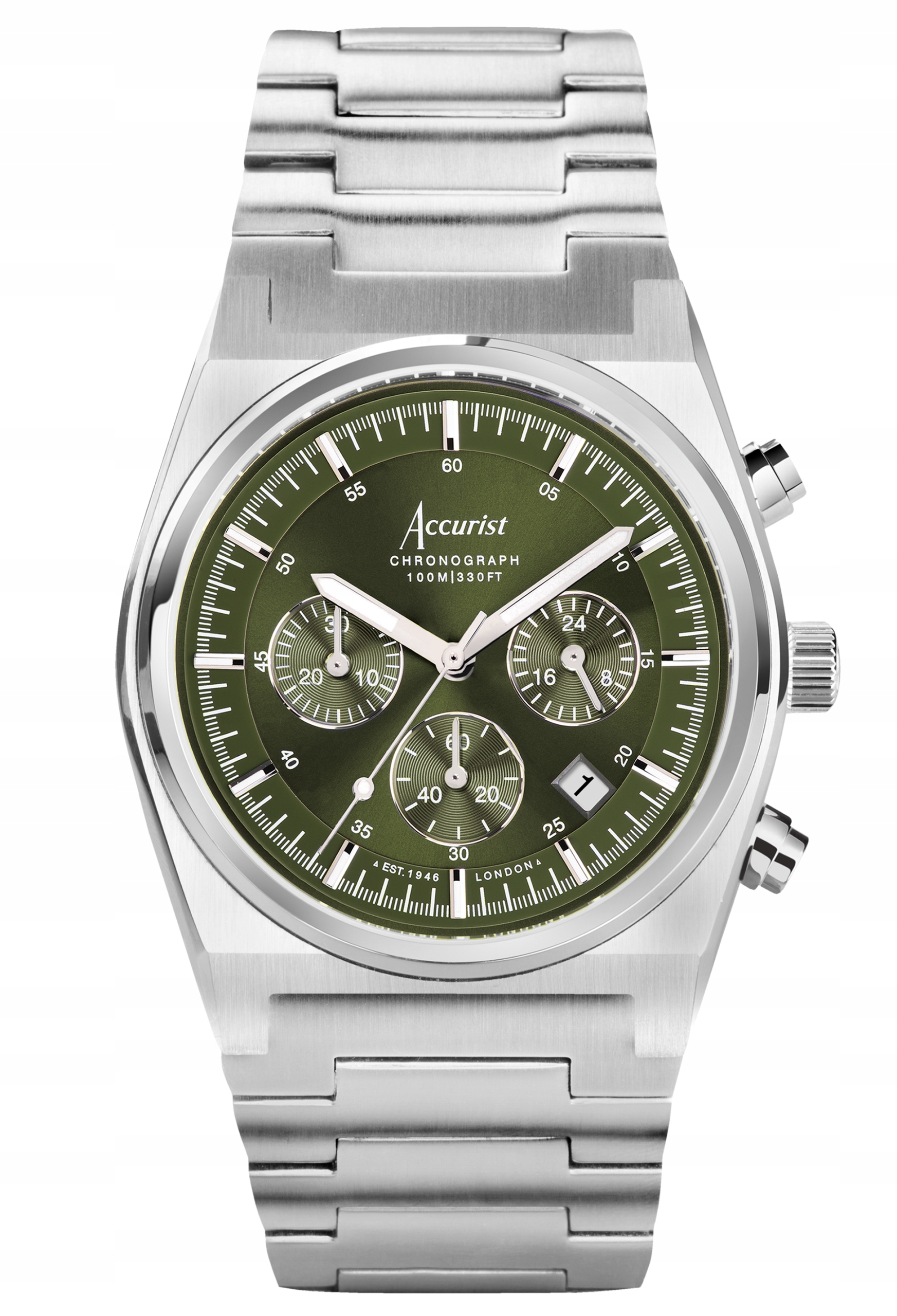 Nové Originální Pánské Hodinky Accurist Origin 70003 Chronograf stříbrné