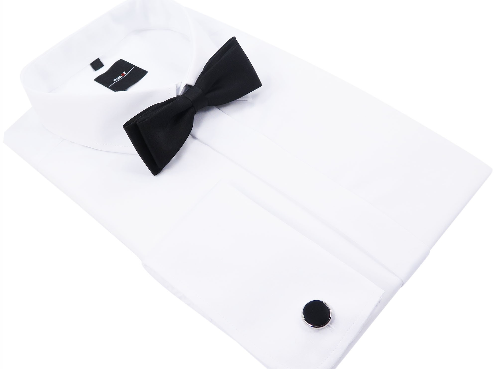 

Biała koszula ślubna na spinki M1 176-182 46-SLIM