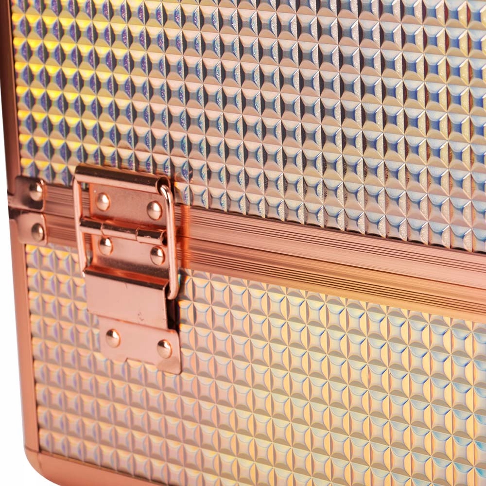 KUFEREK NA KOSMETYKI LAKIERY ORGANIZER KOSMETYCZNY WALIZKA M Kolor dominujący złoty