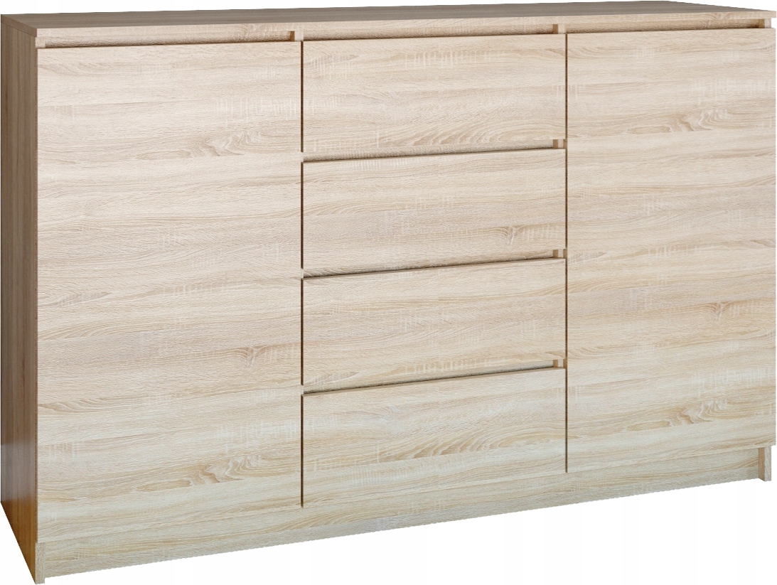 KOMODA 2D4S 140CM DĄB SONOMA 4 SZUFLADY 2 DRZWI