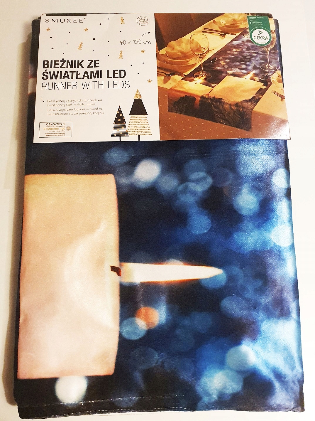 

Bieżnik Świąteczny 40x150cm Światła Led Smukee