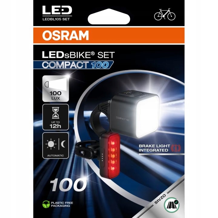 Osram LEDsBIKE Compact 100 Set Sada světel na kolo přední a zadní Stop