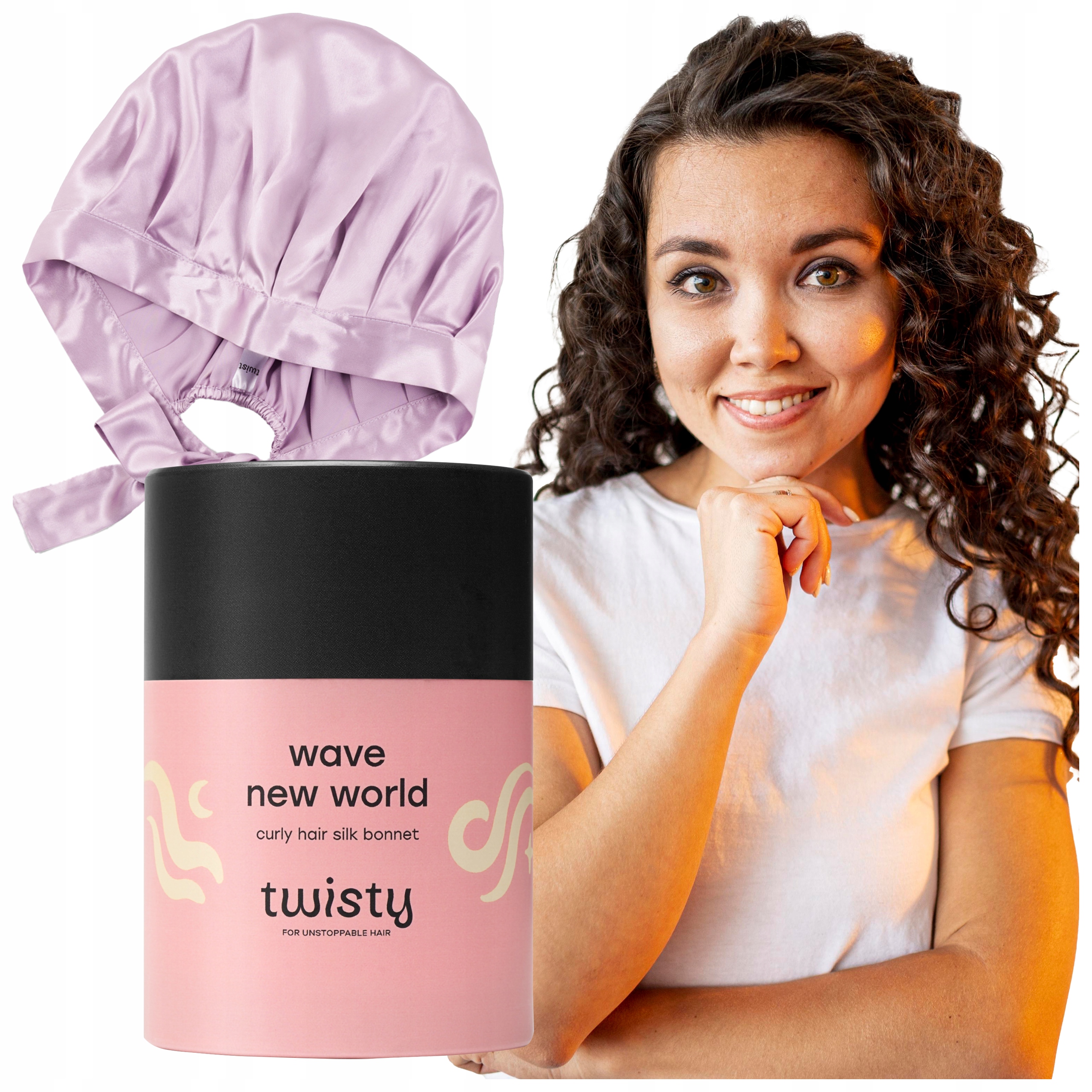 Olejová čepice na vlasy chránící vlasy při spaní Twisty, hedvábná