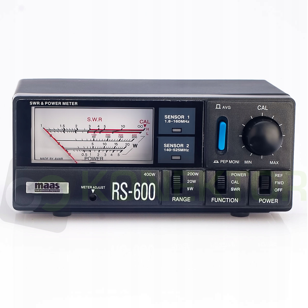Maas RS-600 reflektometr Kf/vhf/uhf 1.8-525 MHz złącza N pomiar Swr, mocy