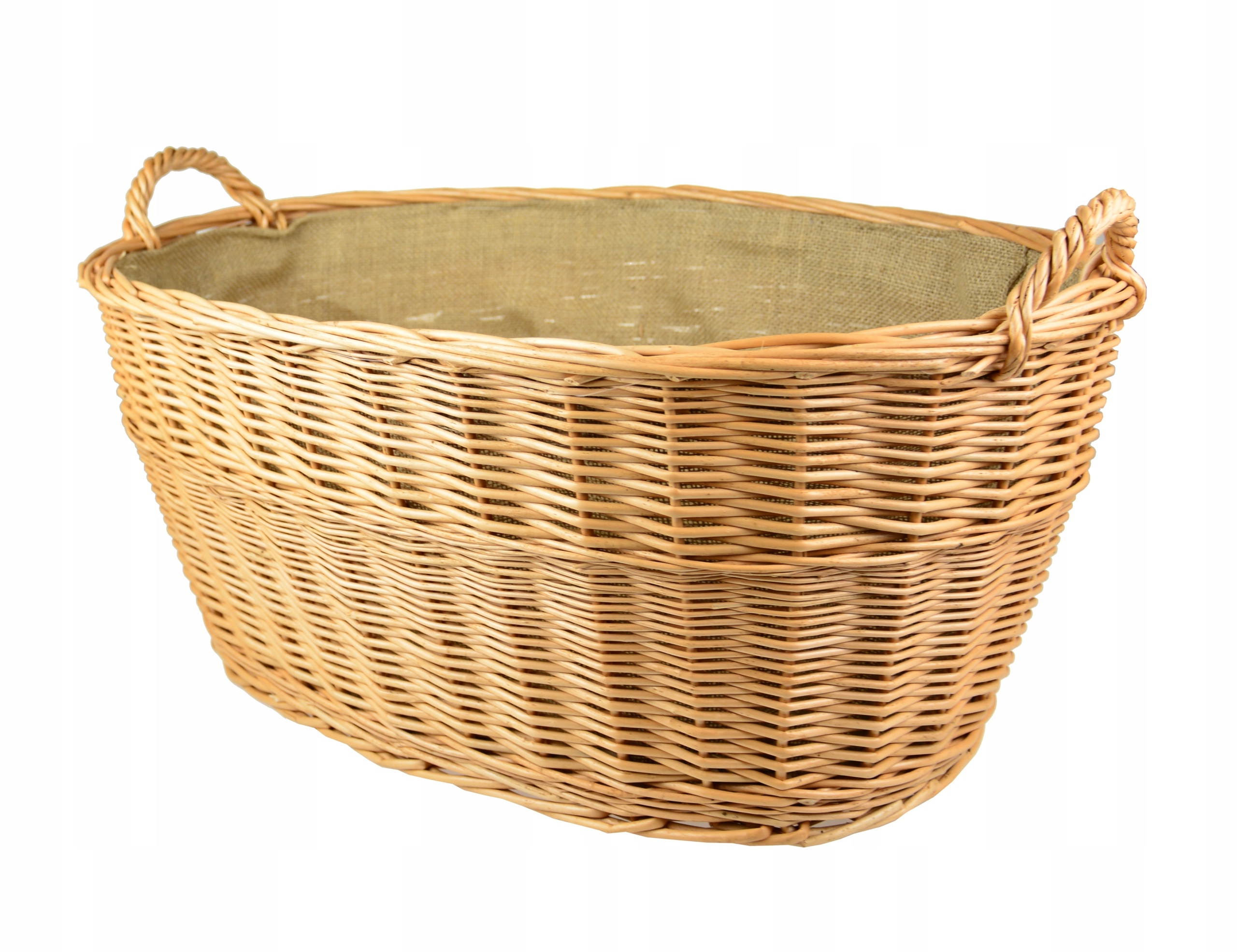 Proutěný Koš Na Dřevo Hračky Juta 60 cm