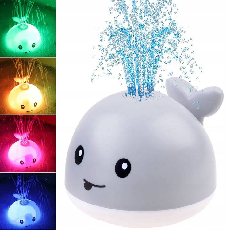 WIELORYB FONTANNA ŚWIECĄCA DO KĄPIELI WANNY WODY Materiał papier plastik