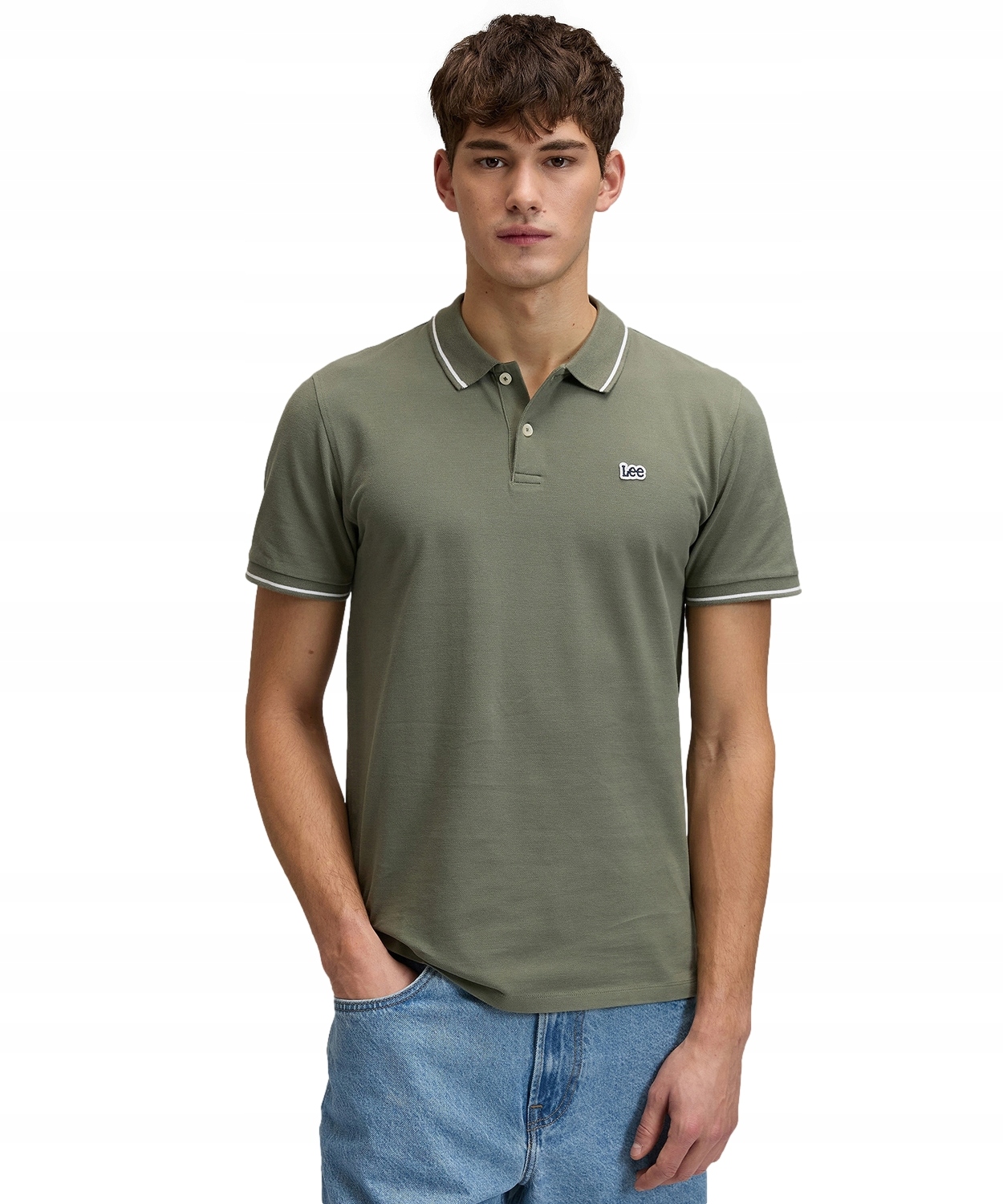 Tričko Lee Pique Polo 112376463 Lichen Olive L