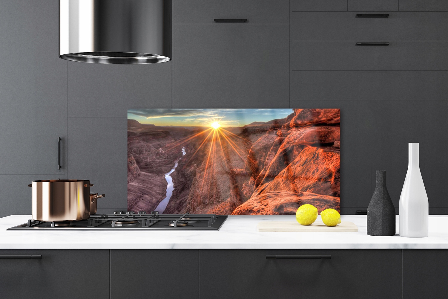 Panel szklany Płytka Słońce Pustynia 140x70 Marka Tulup