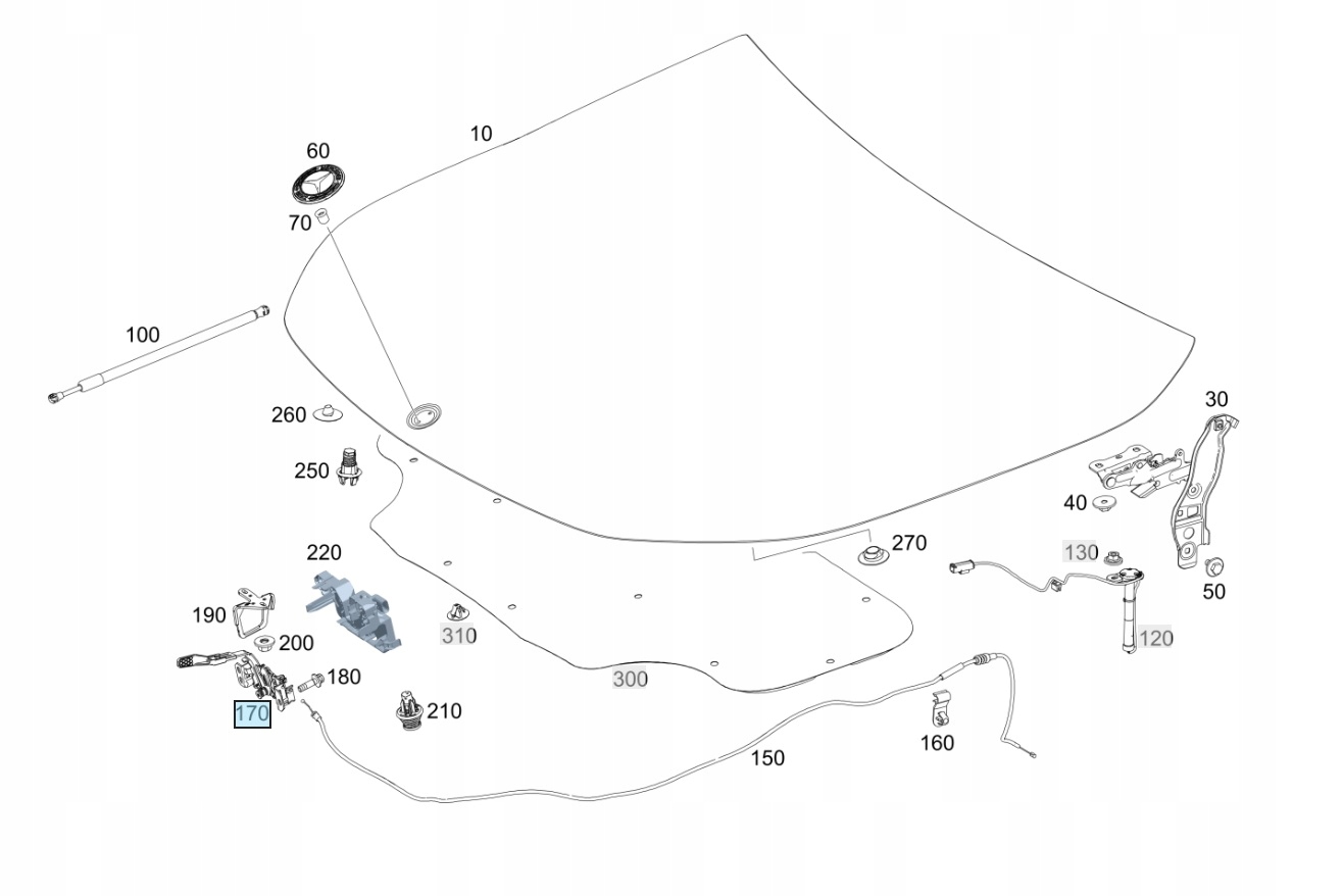 Zamek maski MERCEDES GLB A2478800060 NOWY ASO Numer katalogowy części A2478800060