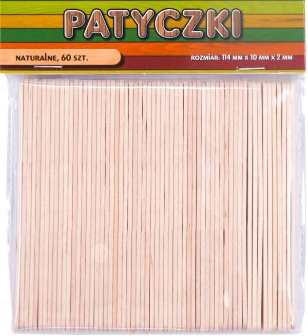 

Patyczki Kreatywne Drewniane Naturalne 114mm 60szt