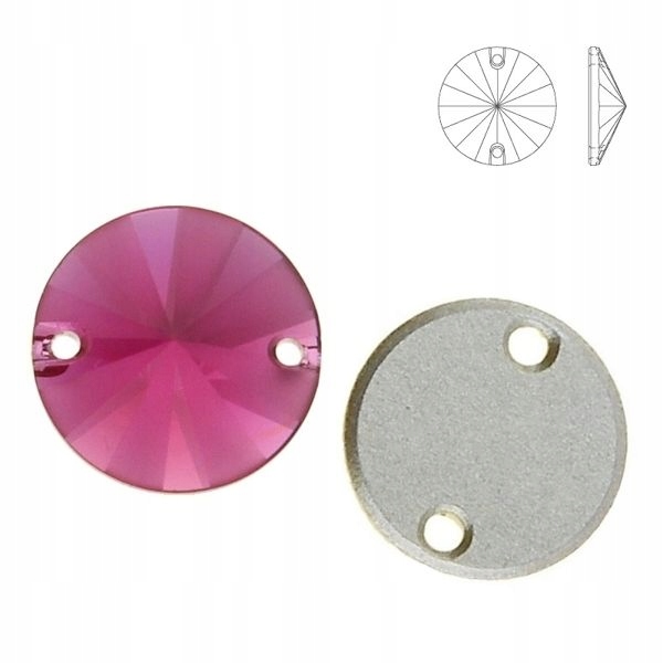 3200/G MM 12 Swarovski Rivoli Fuchsia Pf