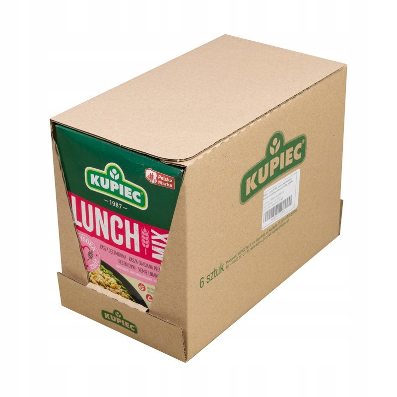 Levně 2x Kupiec Lunch mix ječná kaše ovesná kaše lněné semínko 6x (4x100g)