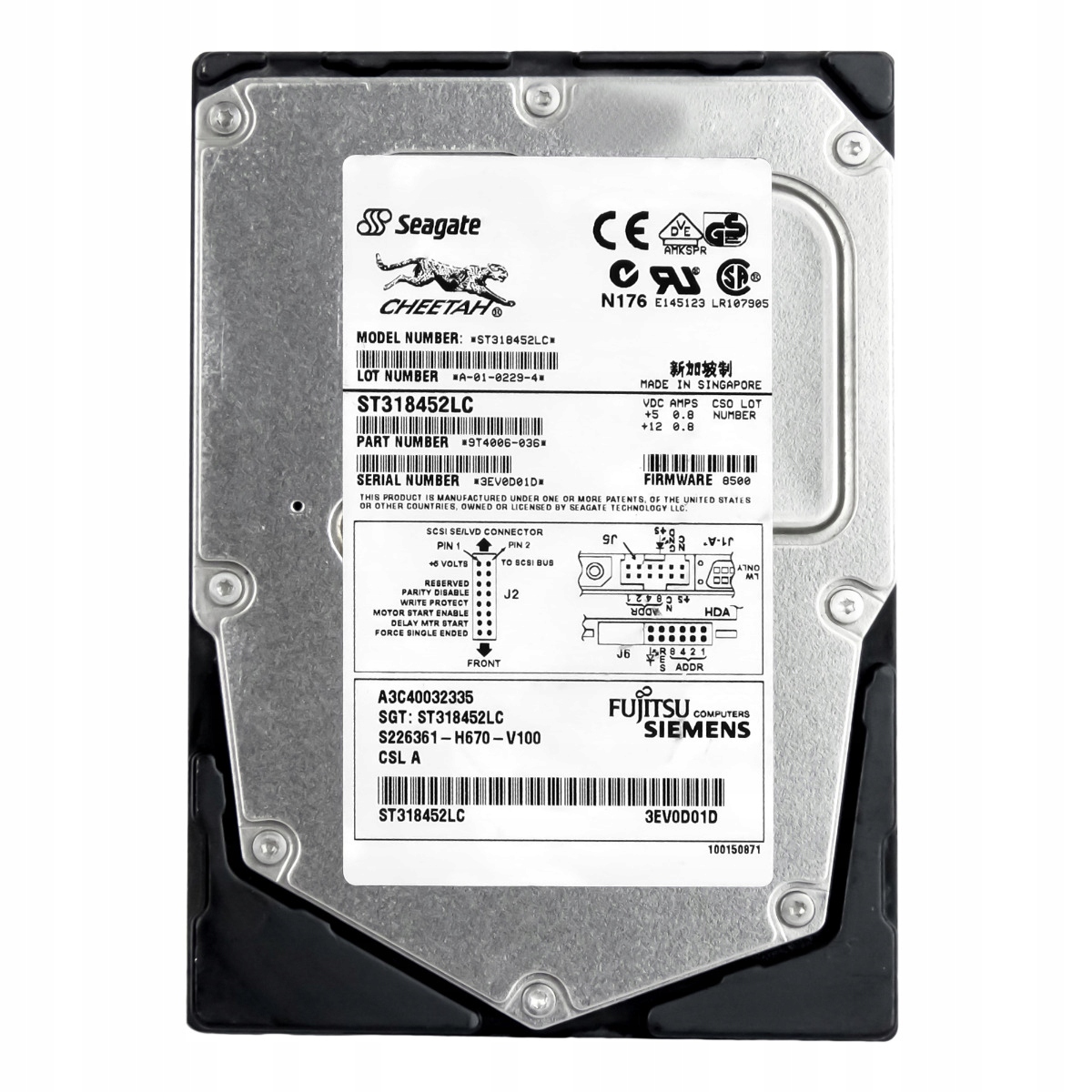 Fujitsu A3C40032335 18GB 15K 8MB Scsi U160 3.5'' ST318452LC