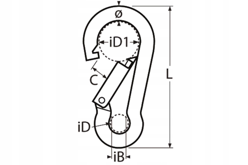 Karabińczyk 3x30 nierdzewny A4 karabinek Inox Marka Marinetech
