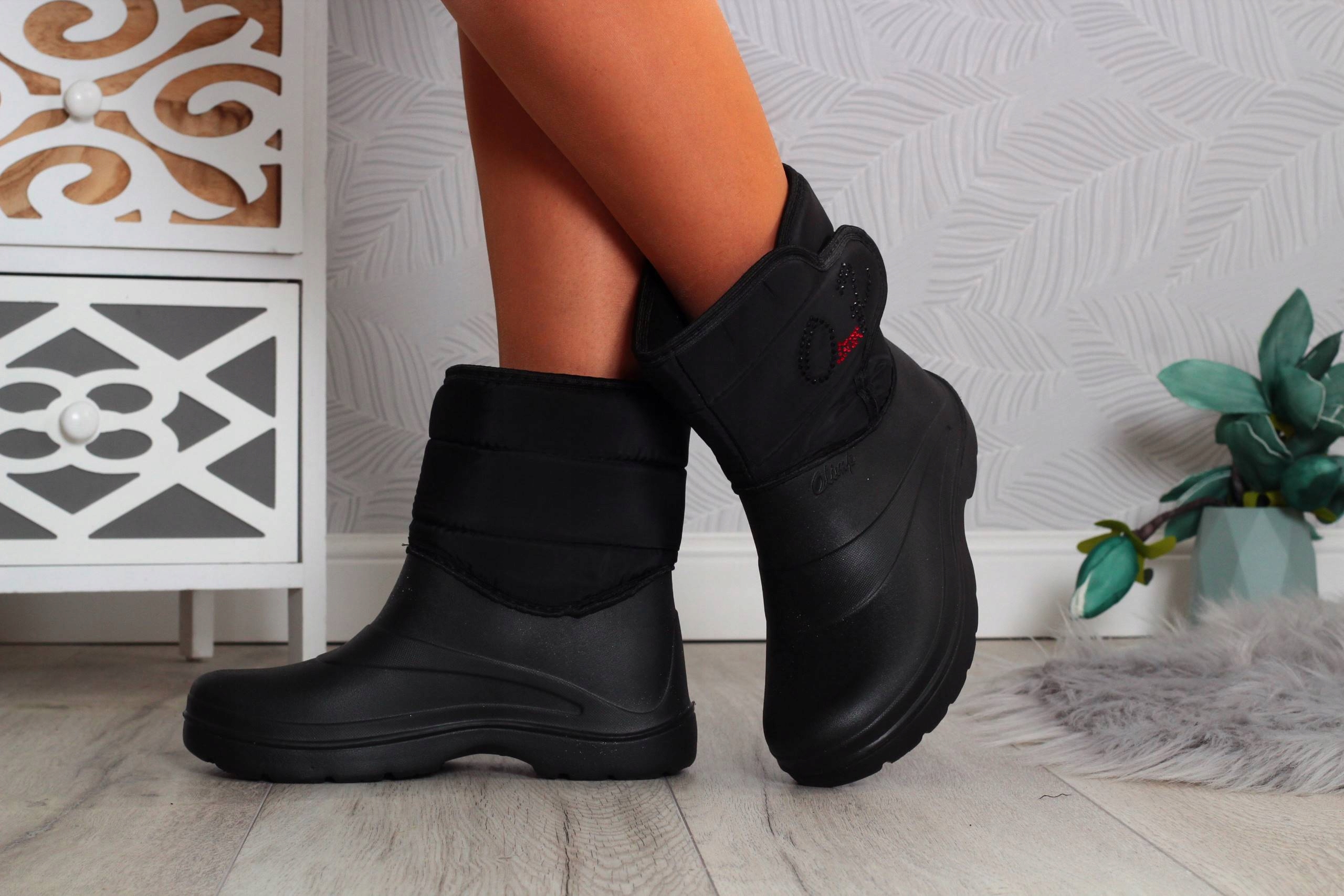 ŚNIEGOWCE BUTY DAMSKIE ZIMOWE OCIEPLANE KALOSZE Długość wkładki 23.5 cm