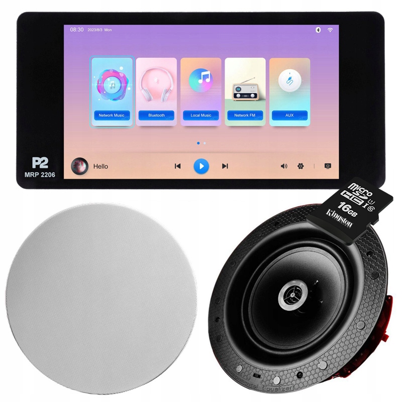 P2 AUDIO RADIO INTERNETOWE PODTYNKOWE Z BT + GŁOŚNIKI 2X 60W