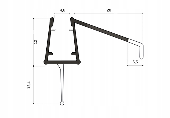 Tesnenie sprchového kúta 6-8mm UK21, 50cm Kód výrobcu UK21.5