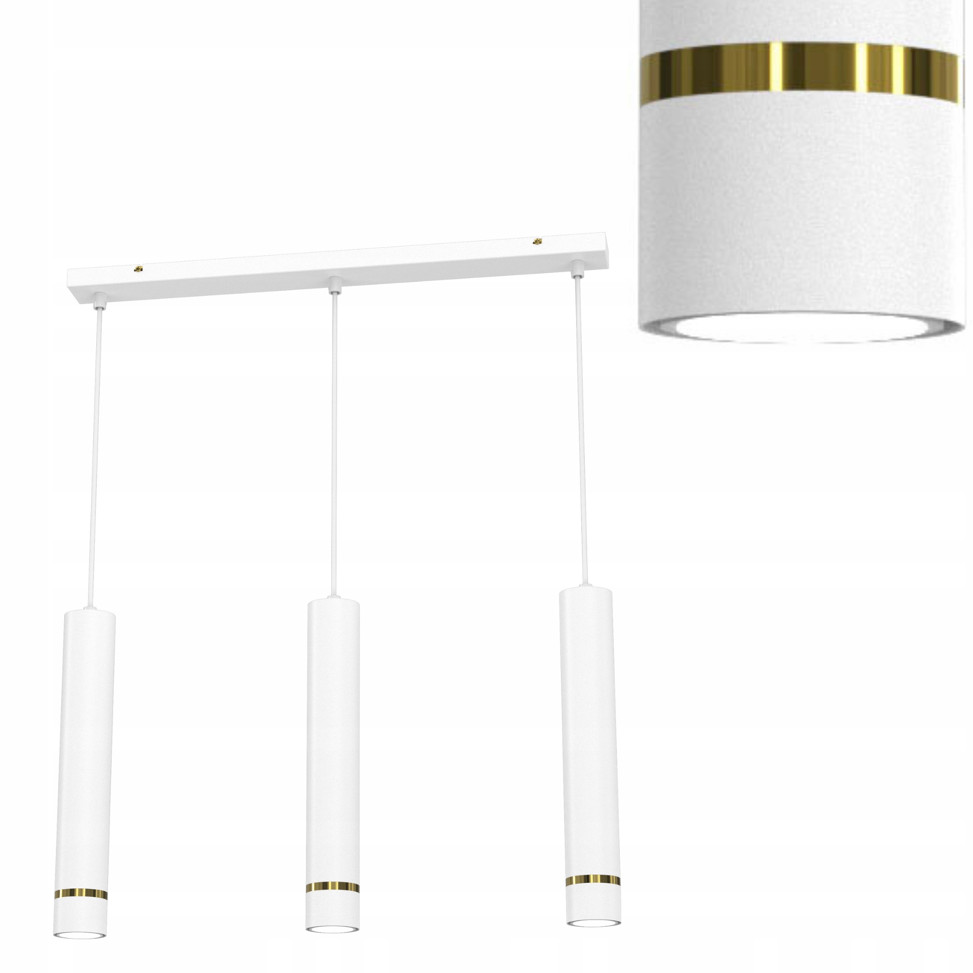 Stropní Svítidlo Stropní Závěs Bílá Zlatá Nastavitelná Led GU10 Polská Lampa