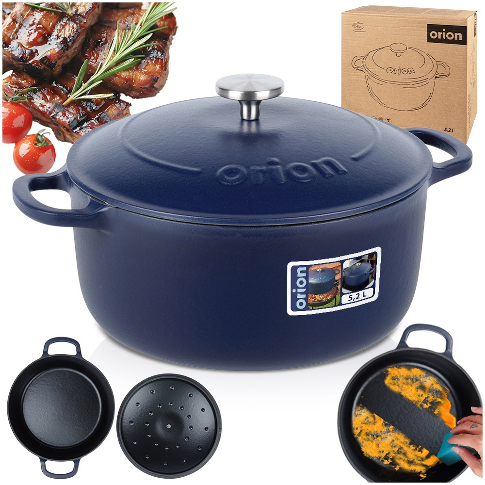 Hrniec Smaltovaný hrniec na varenie, dusenie, pečenie, pekáč 5,2L